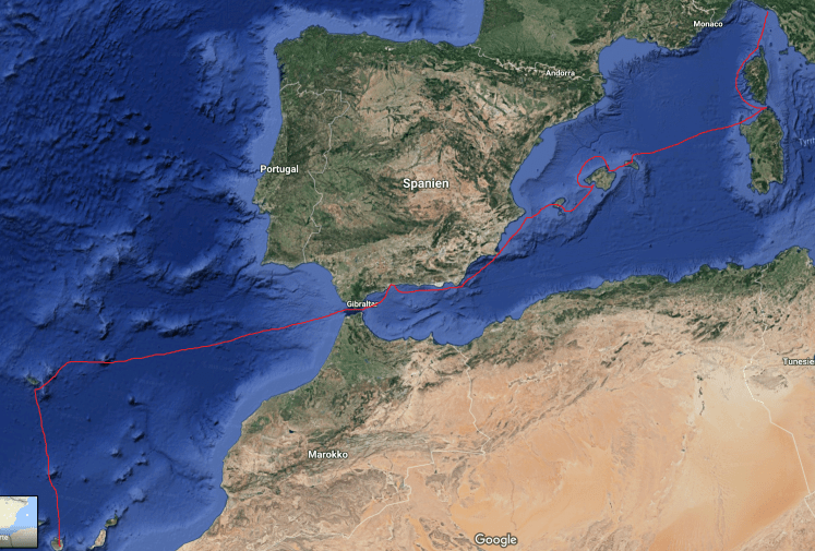 Route zu den Kanaren